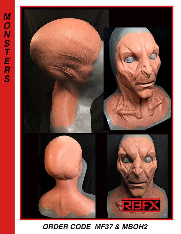 MF37 & MBOH2 (Not Seamed)- alien/ monster face, neck & cowl