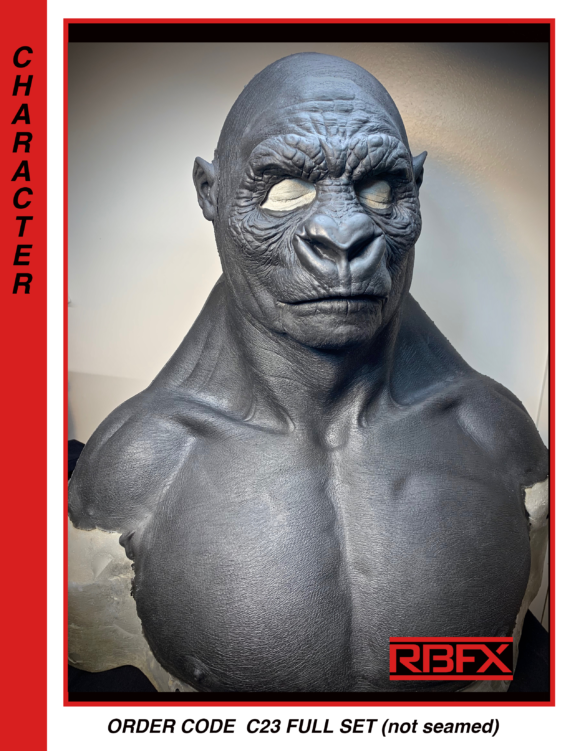 C23 FULL SET (not seamed) - gorilla/ ape face, ears & cowl